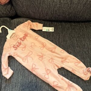 Carter's Pink Bow Print Footie